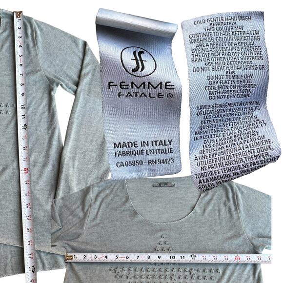 femme fatale Star 3D Stars Thin Hi-Lo Knit Top Sz S - Picture 3 of 7